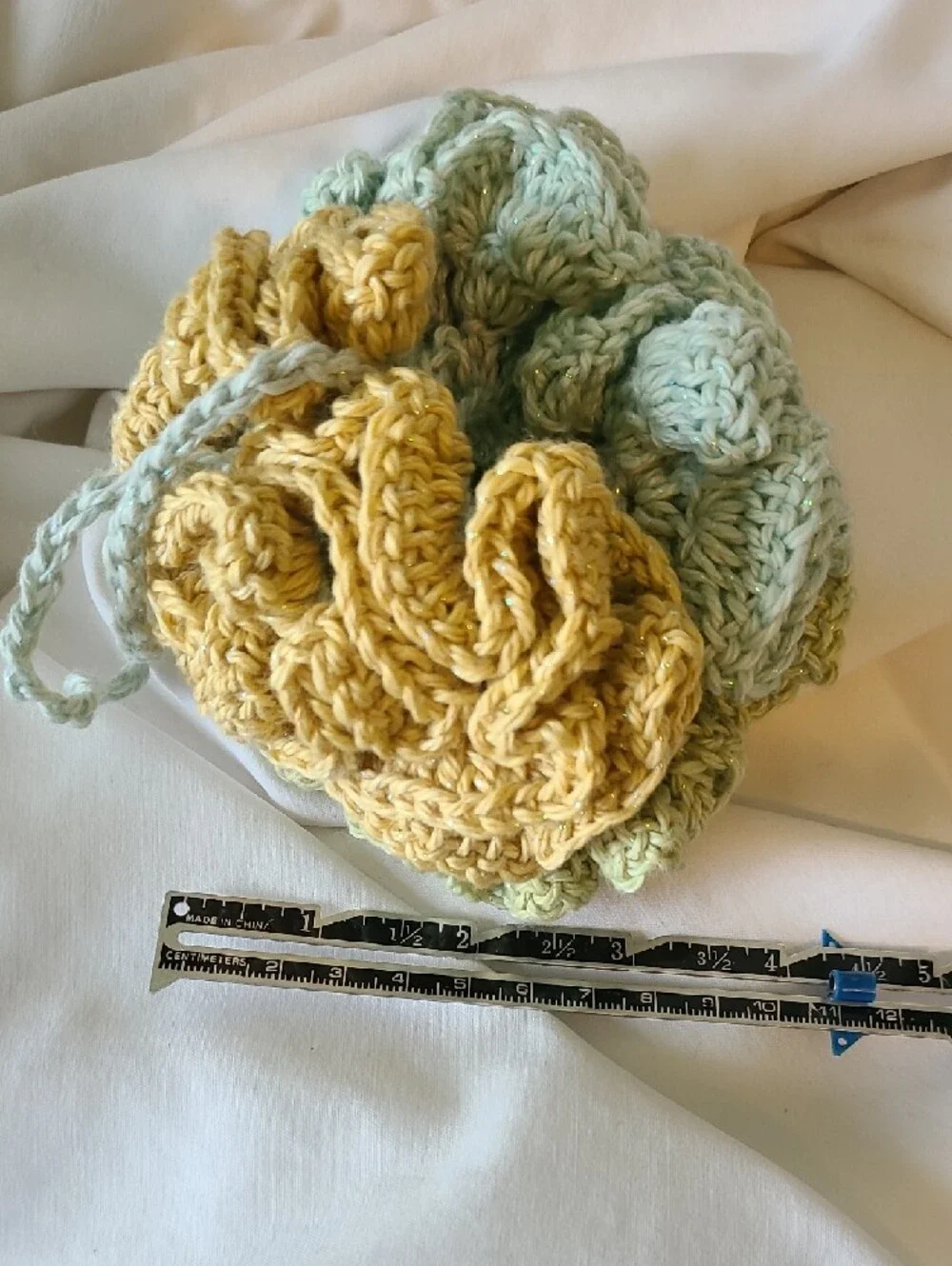 Handmade Crochet Exfoliating Bath Pouf By Grey Dove Creations NWOT